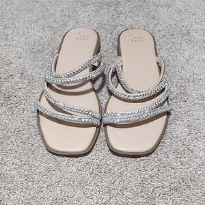 A New Day Women's Silver and Cream Sandals